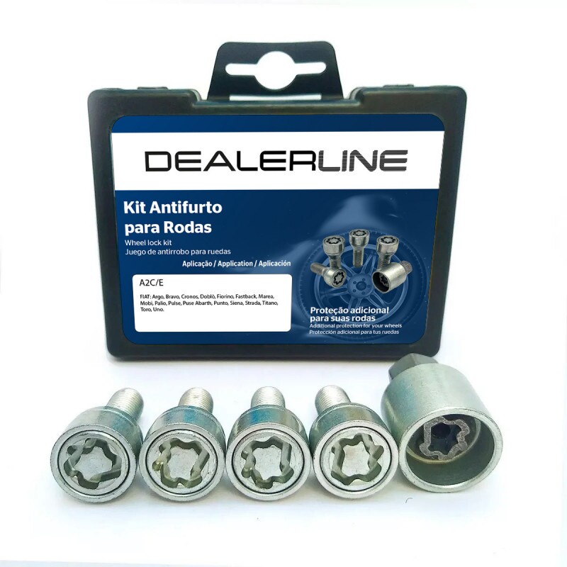 Kit Parafusos Antifurto de Rodas Fiat (A2C/E) Kit Parafusos Antifurto de Rodas Fiat (A2C/E)