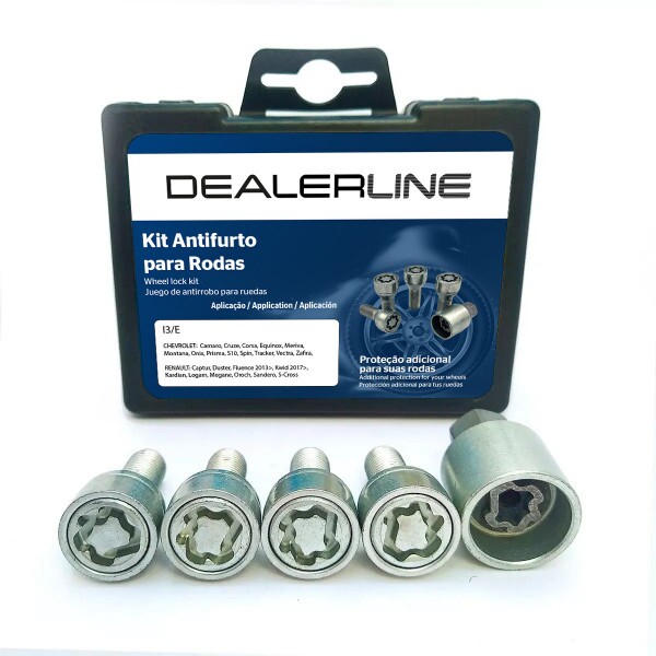 Kit Parafusos Antifurto de Rodas Renault (I3/E) Kit Parafusos Antifurto de Rodas Renault (I3/E)