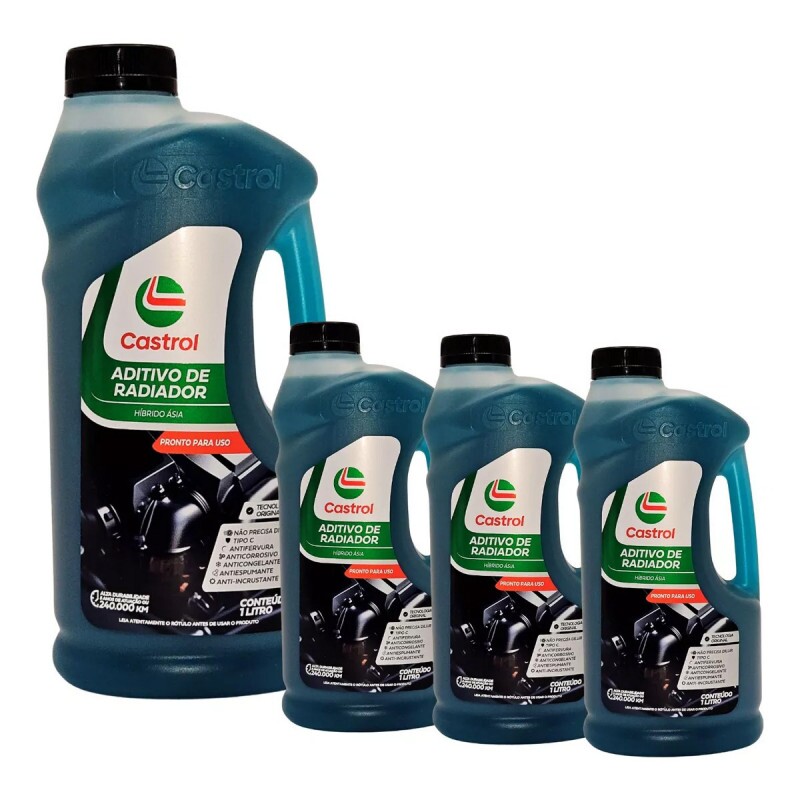 Aditivo de Radiador Pronto Uso Azul esverdeado Hibrido Asia 1 Litro - Castrol Aditivo de Radiador Pronto Uso Azul esverdeado Hibrido Asia 1 Litro - Castrol