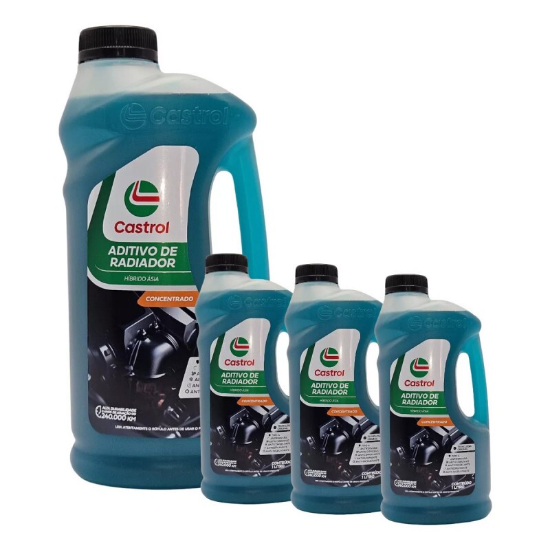 Aditivo de Radiador Concentrado Azul Esverdeado Hibrido Asia 1 Litro - Castrol Aditivo de Radiador Concentrado Azul Esverdeado Hibrido Asia 1 Litro - Castrol